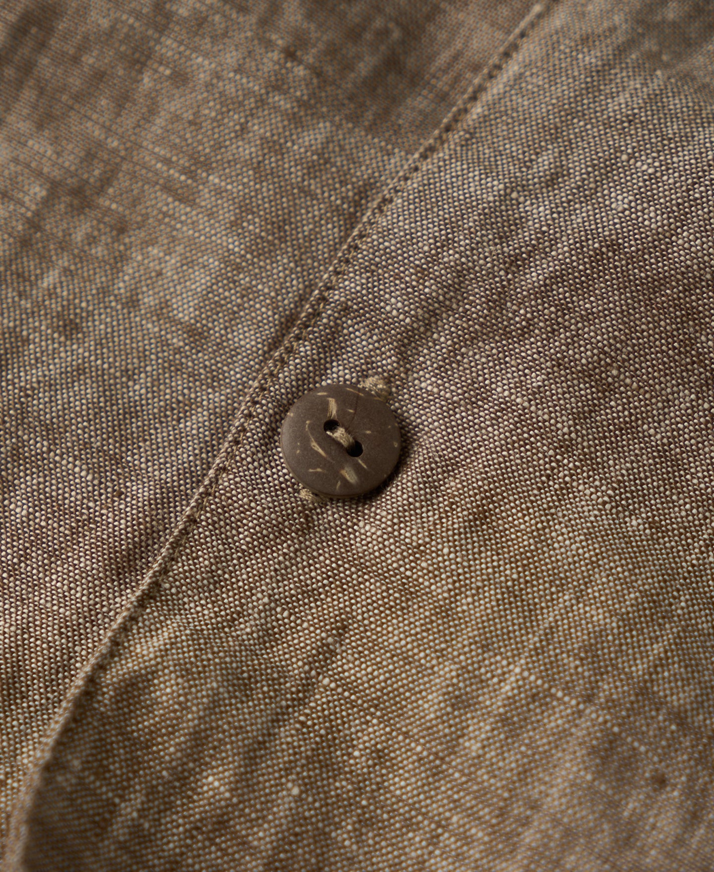 Yarn-dyed Linen Camp-Collar Shirt - Coffee