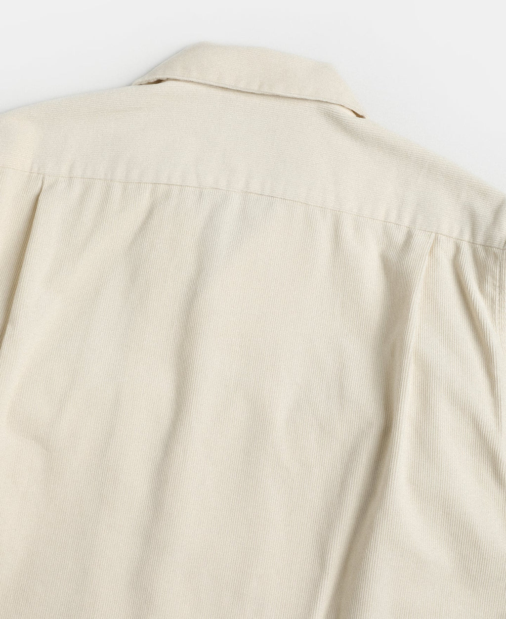 Corduroy Open Collar Shirt - Cream