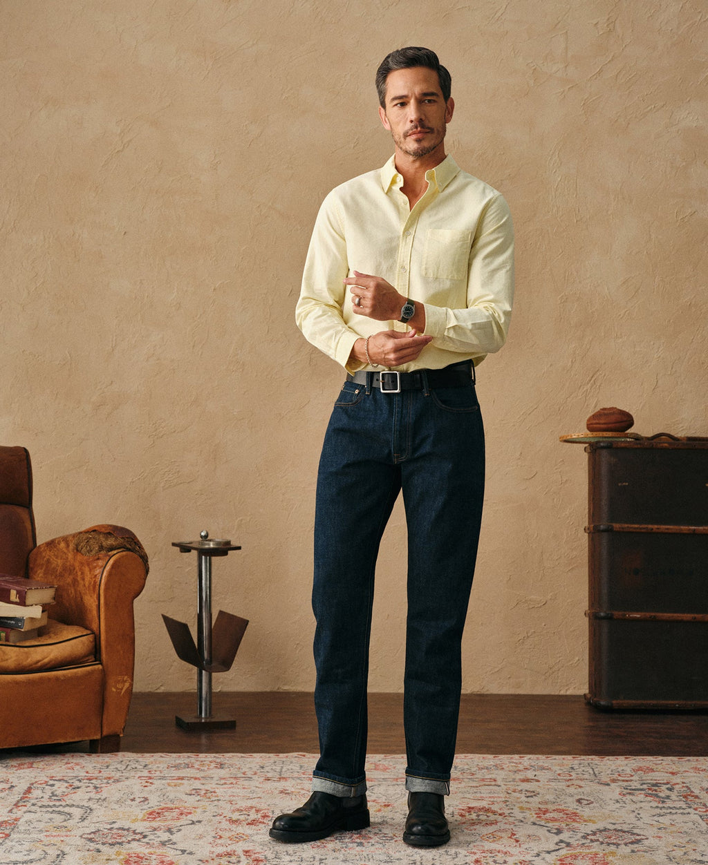 Classic Button-Down Oxford Shirt - Yellow