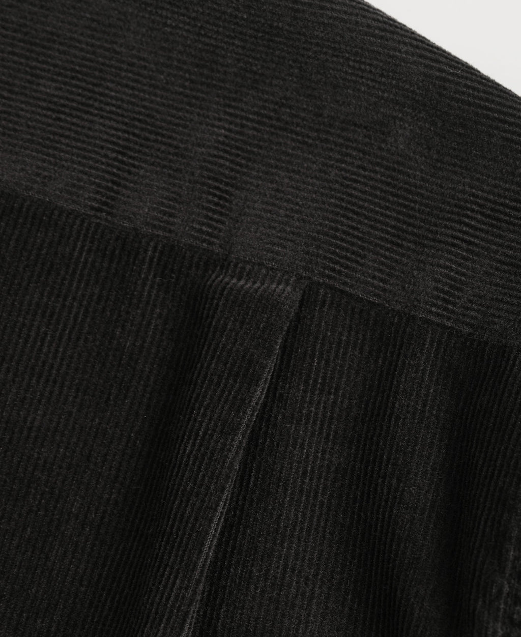 Corduroy Open Collar Shirt - Black