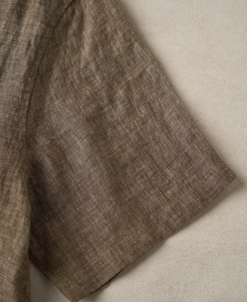 Yarn-dyed Linen Camp-Collar Shirt - Coffee