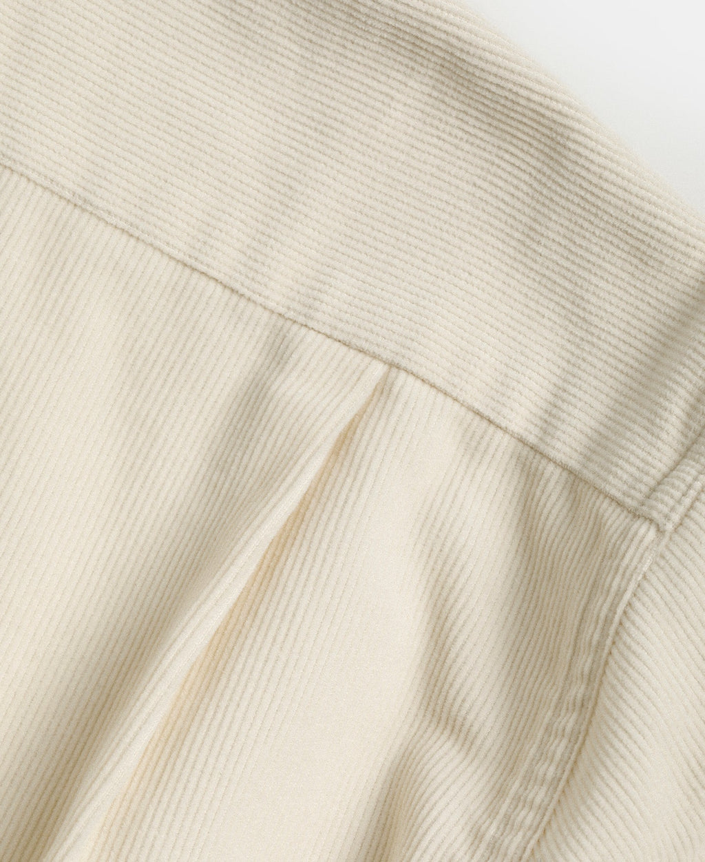 Corduroy Open Collar Shirt - Cream