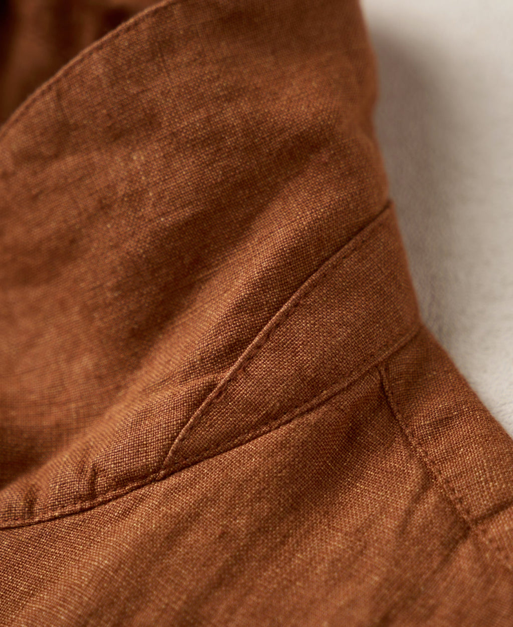 Yarn-dyed Linen Camp-Collar Shirt - Red