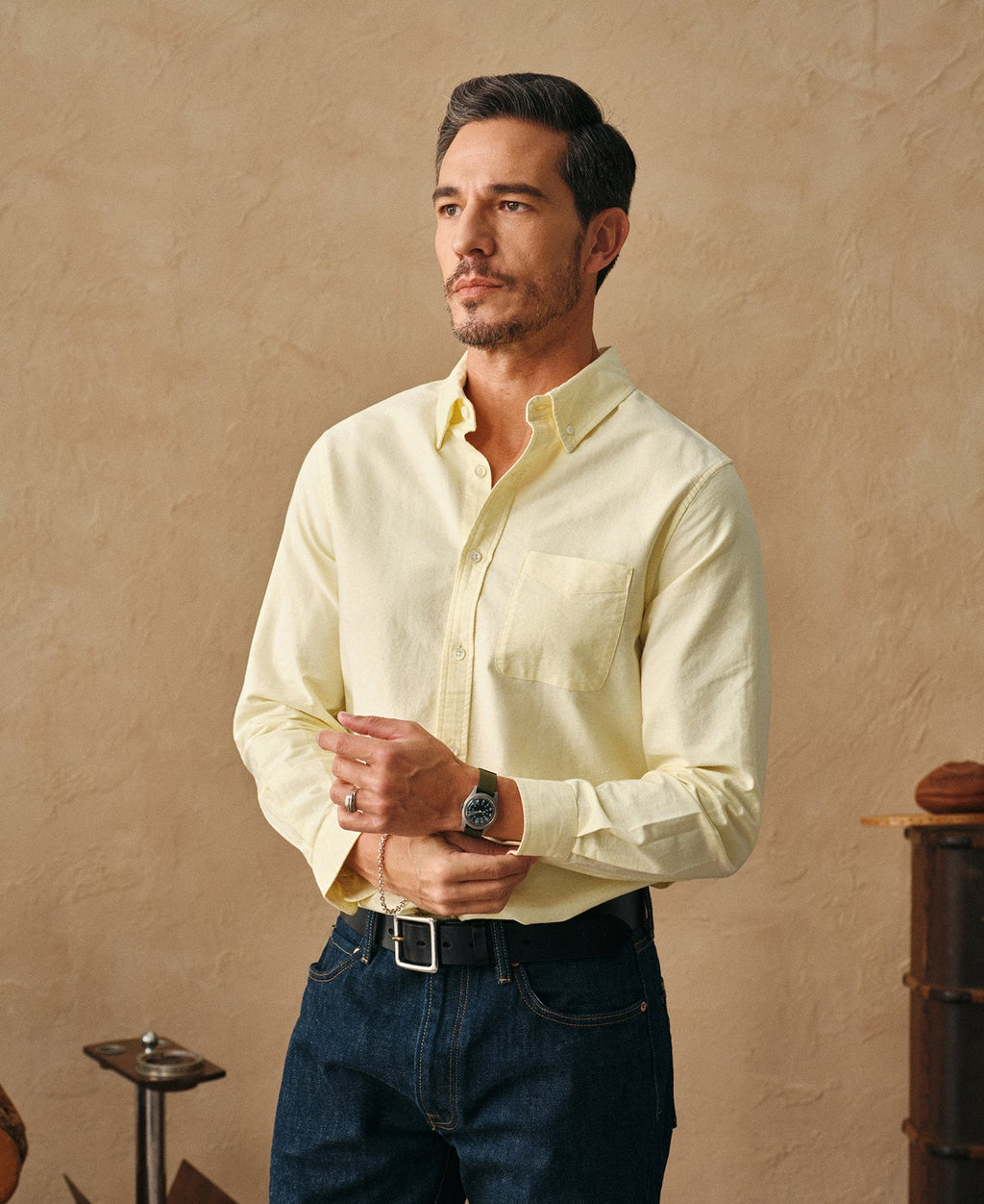 Classic Button-Down Oxford Shirt - Yellow