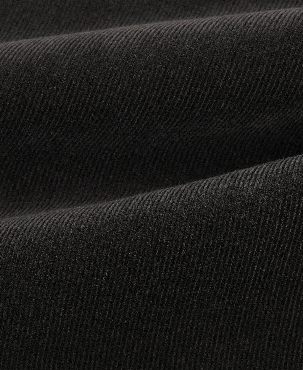 Corduroy Open Collar Shirt - Black