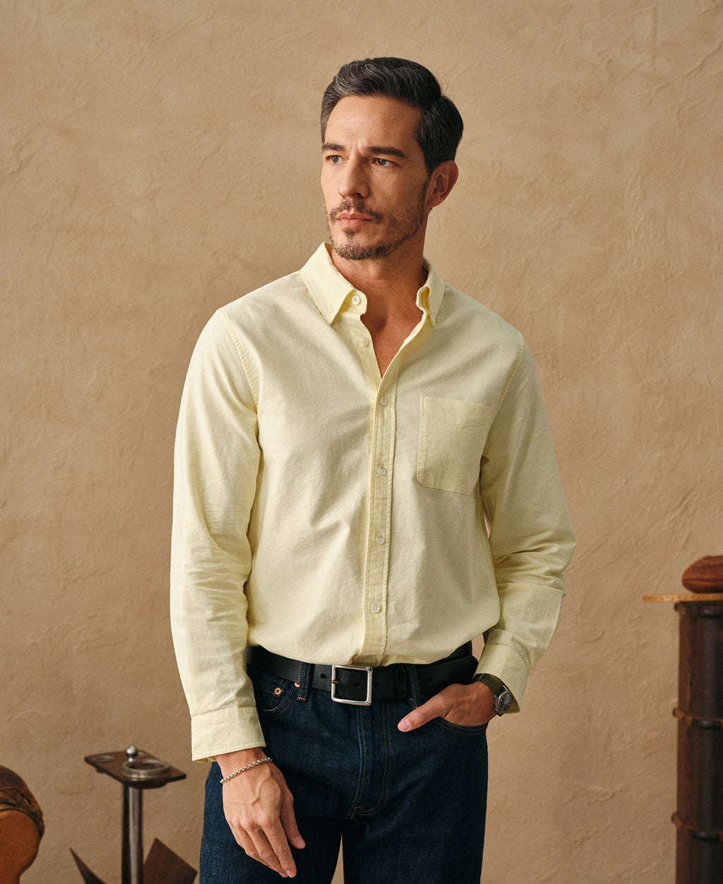 Classic Button-Down Oxford Shirt - Yellow