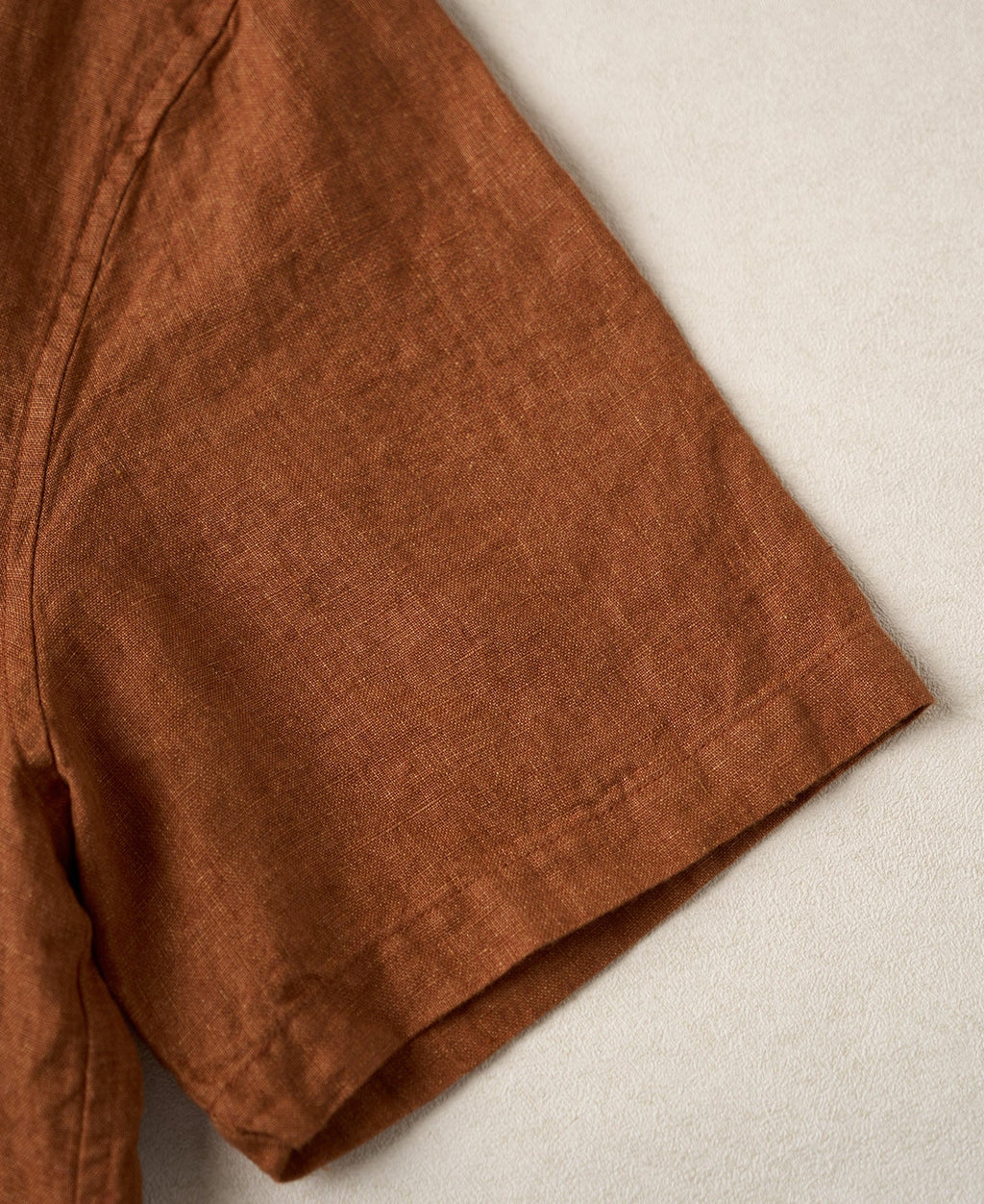 Yarn-dyed Linen Camp-Collar Shirt - Red
