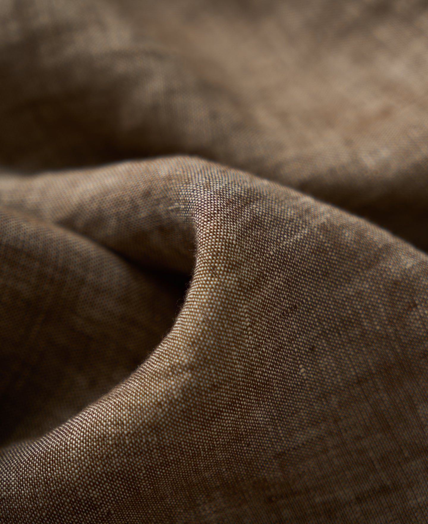 Yarn-dyed Linen Camp-Collar Shirt - Coffee