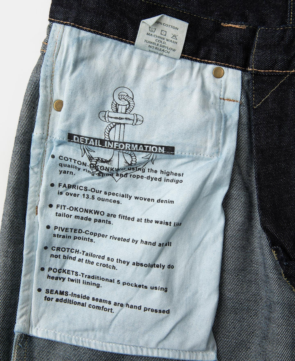 15 oz Slim Tapered Selvedge Denim Jeans - Prewashed