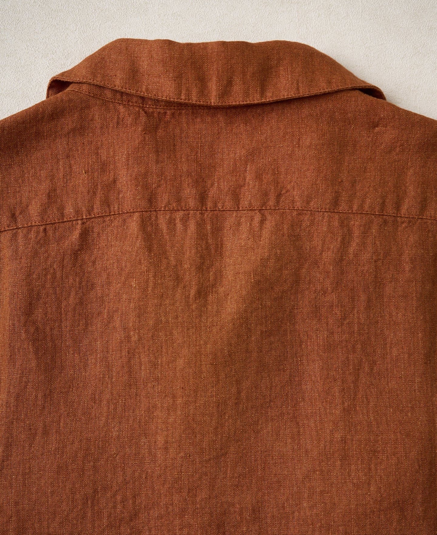Yarn-dyed Linen Camp-Collar Shirt - Red