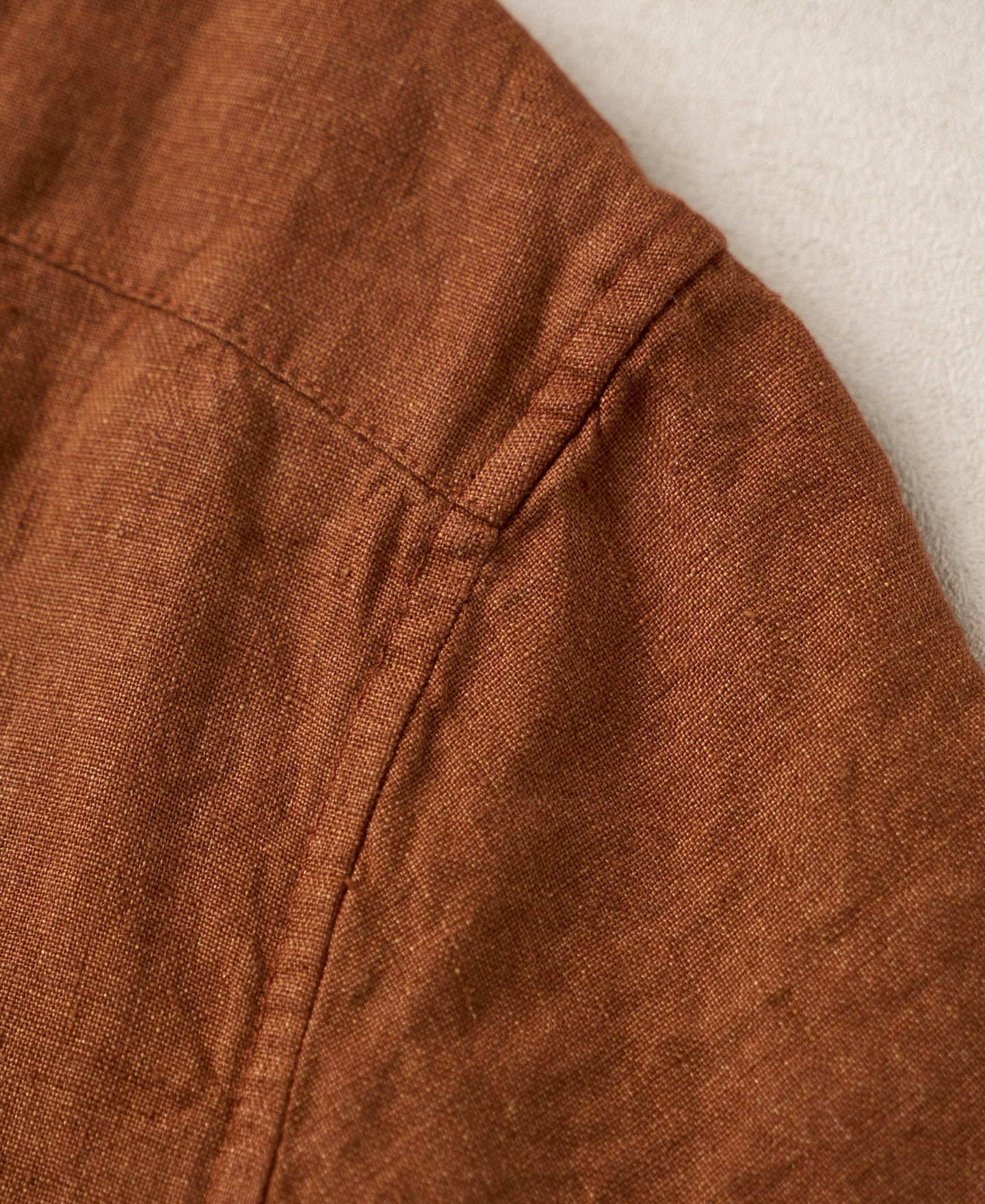 Yarn-dyed Linen Camp-Collar Shirt - Red