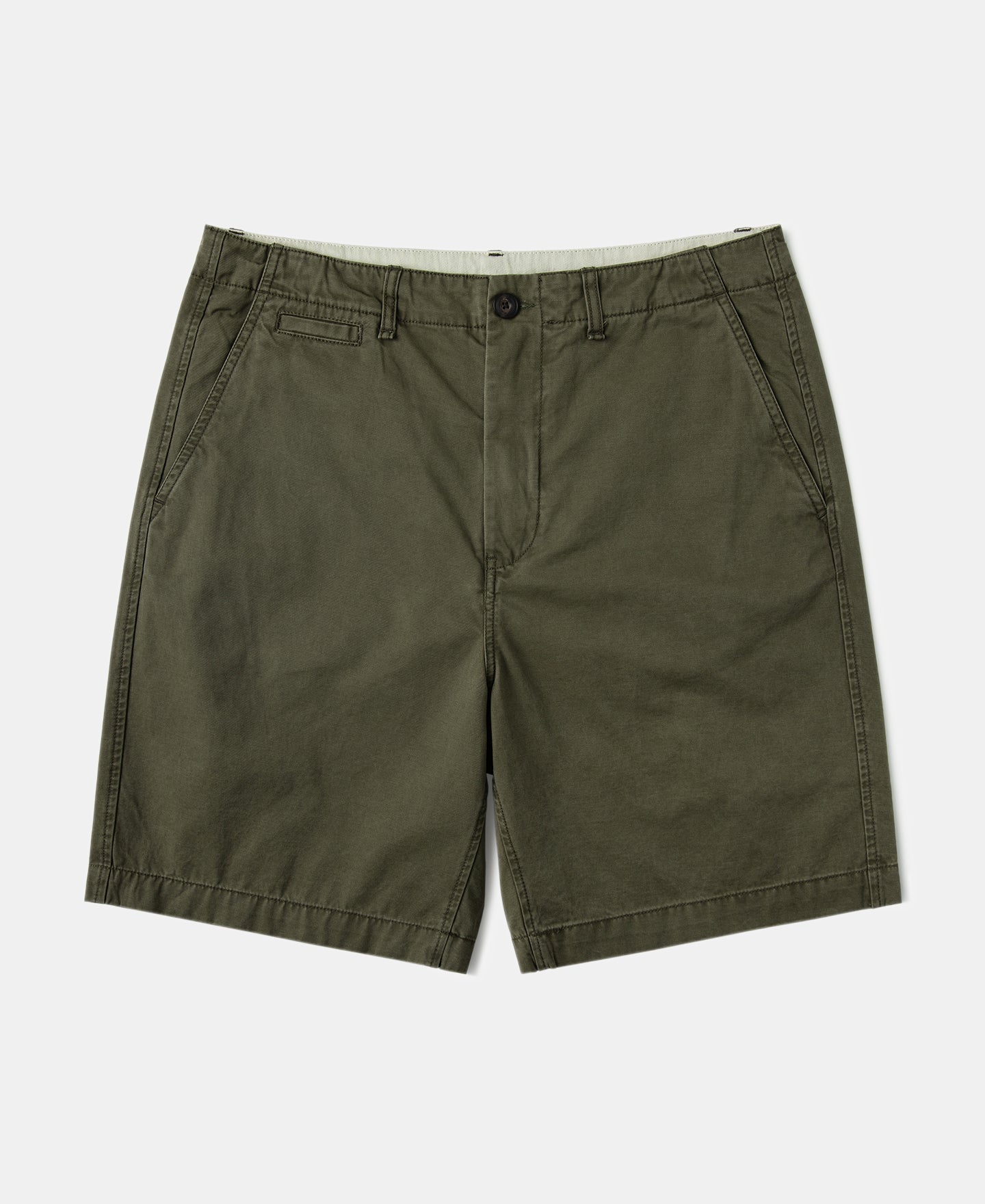 1930s Washed Officer Chino Shorts - Olive