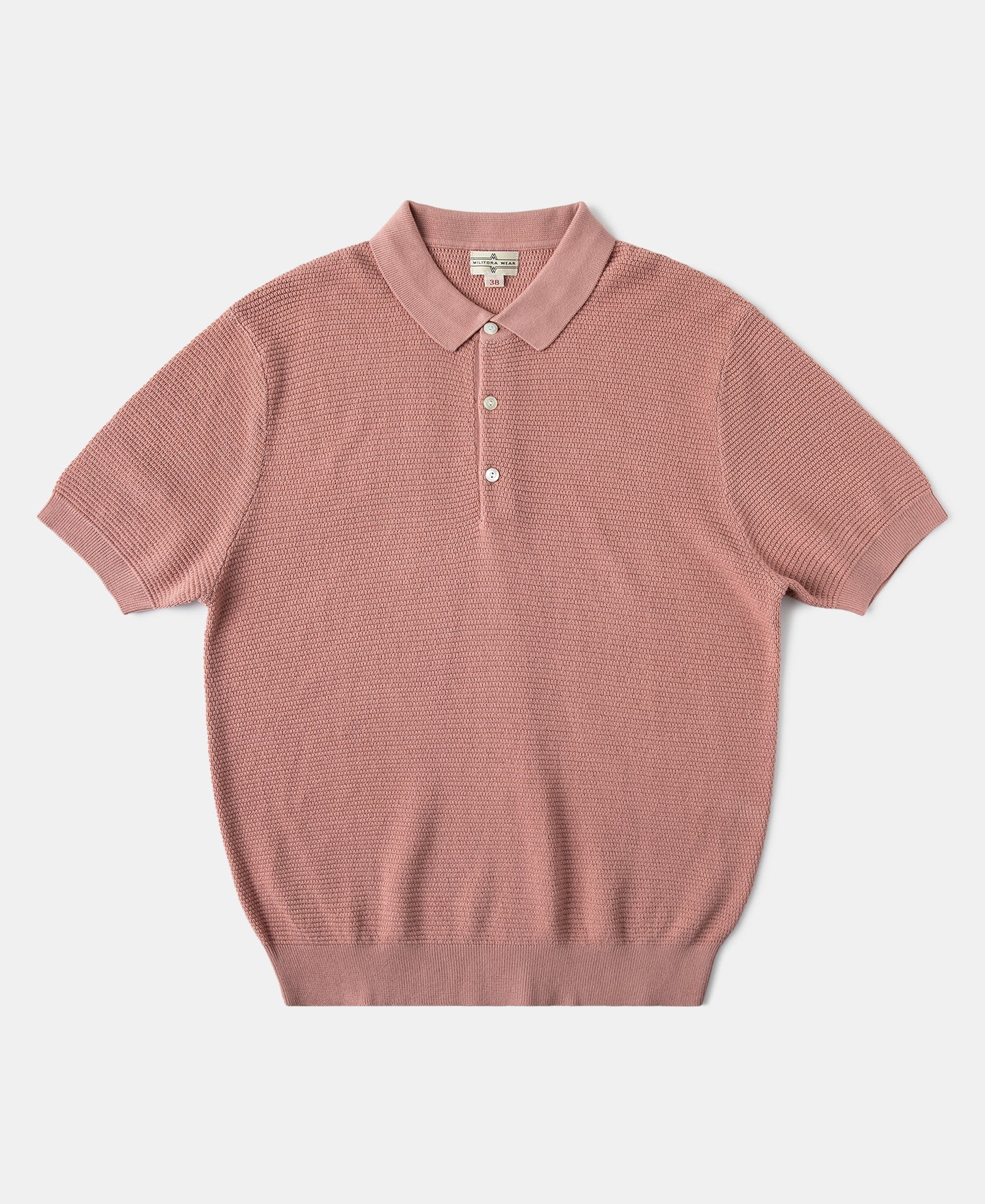 Jacquard Short Sleeve Polo Shirt - Pink