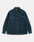 Corduroy Open Collar Shirt - Indigo