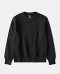 1940s Plain Set-in Crewneck Sweatshirt - Black