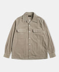 Corduroy Open Collar Shirt - Khaki