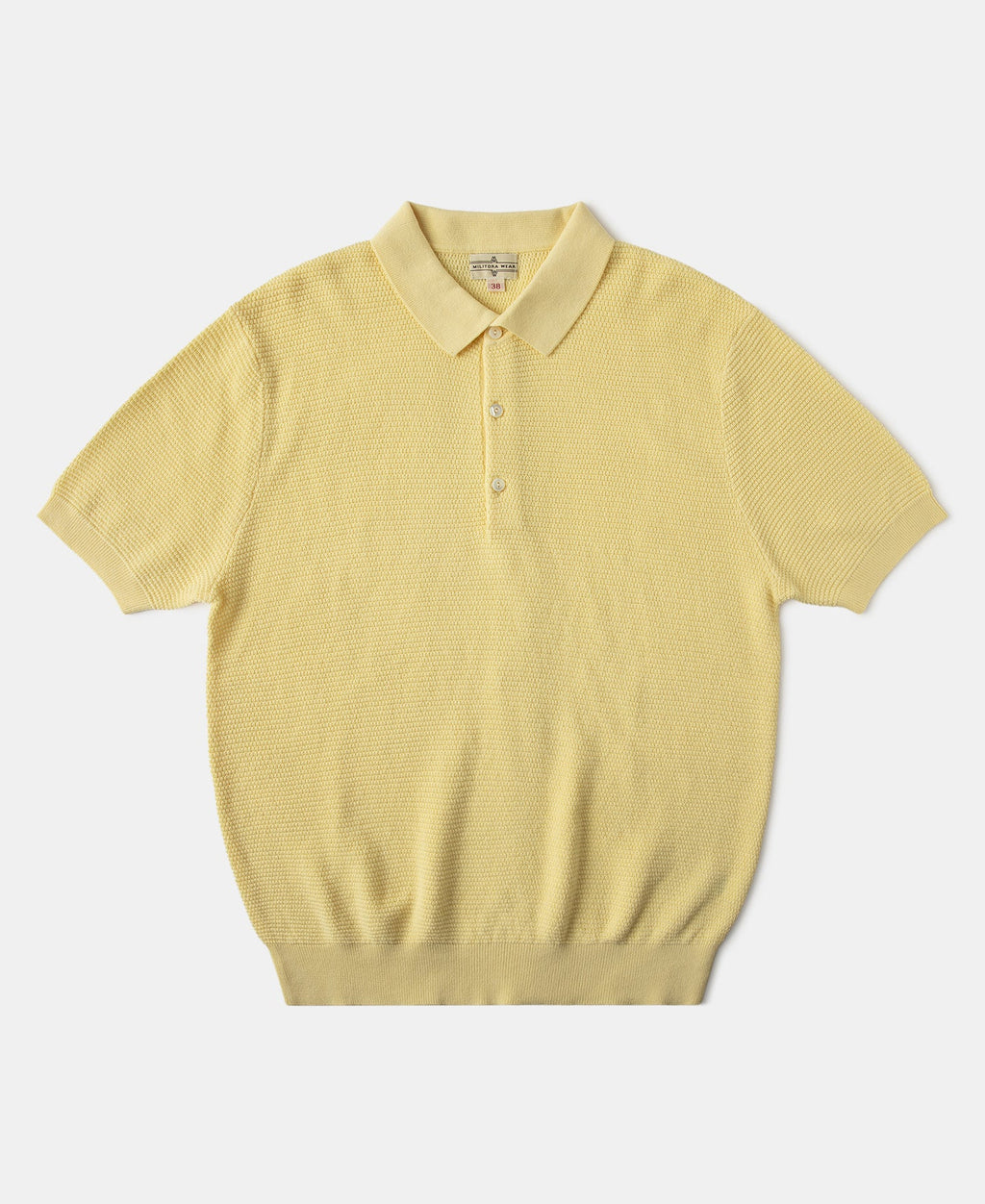 Jacquard Short Sleeve Polo Shirt - Yellow