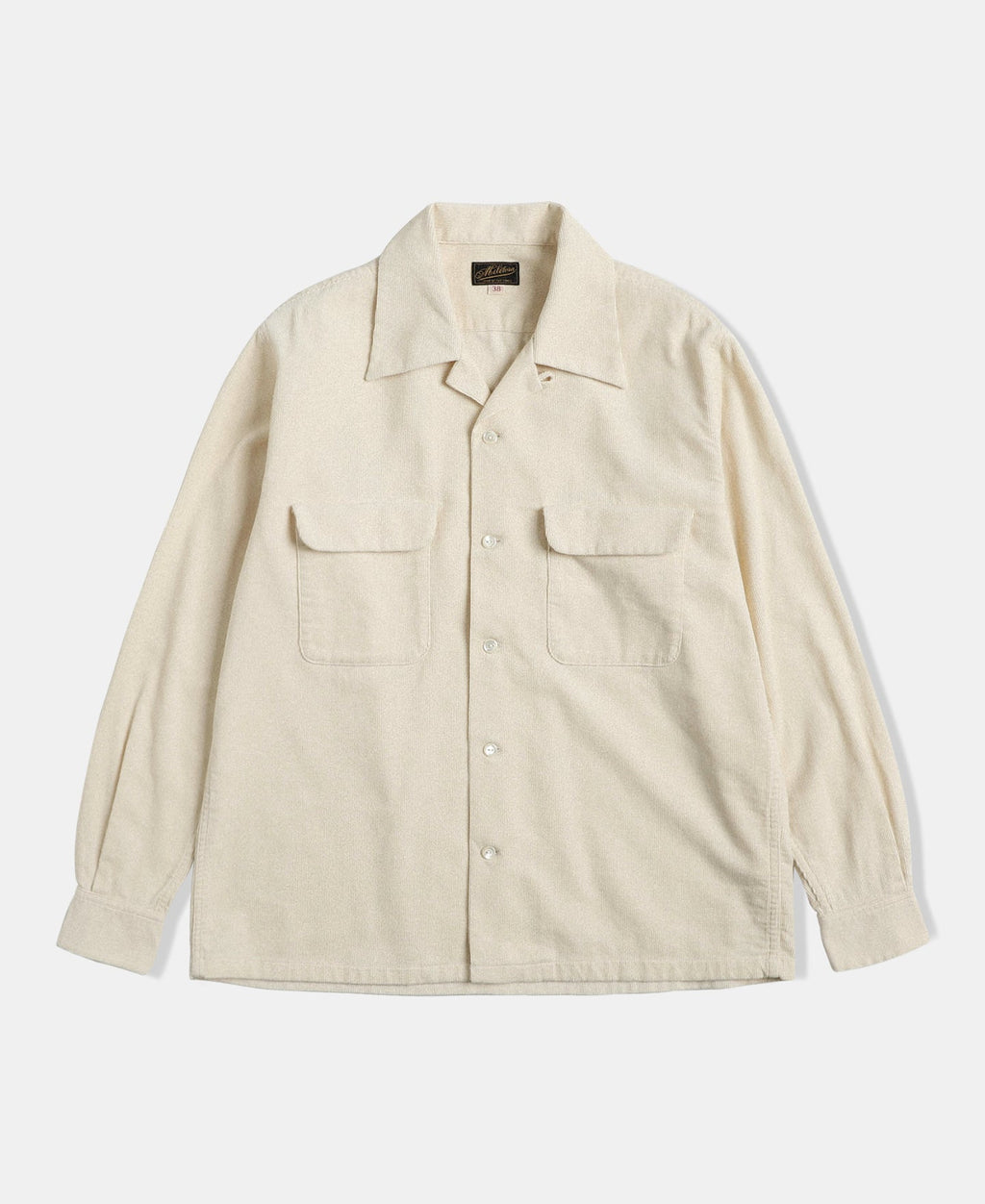 Corduroy Open Collar Shirt - Cream