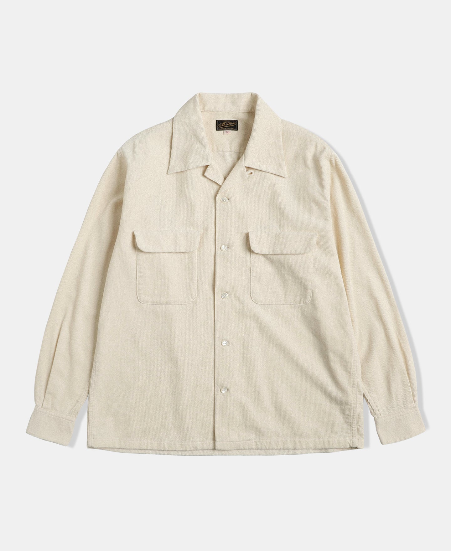 Corduroy Open Collar Shirt - Cream