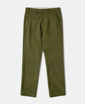Cotton-Blend Slim Tapered Trousers - Olive