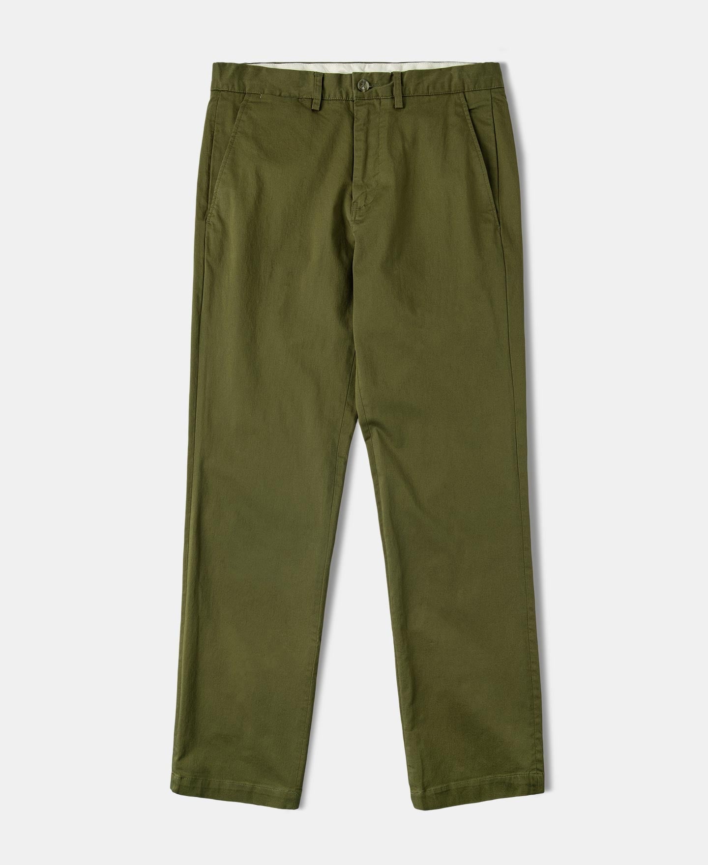 Cotton-Blend Slim Tapered Trousers - Olive