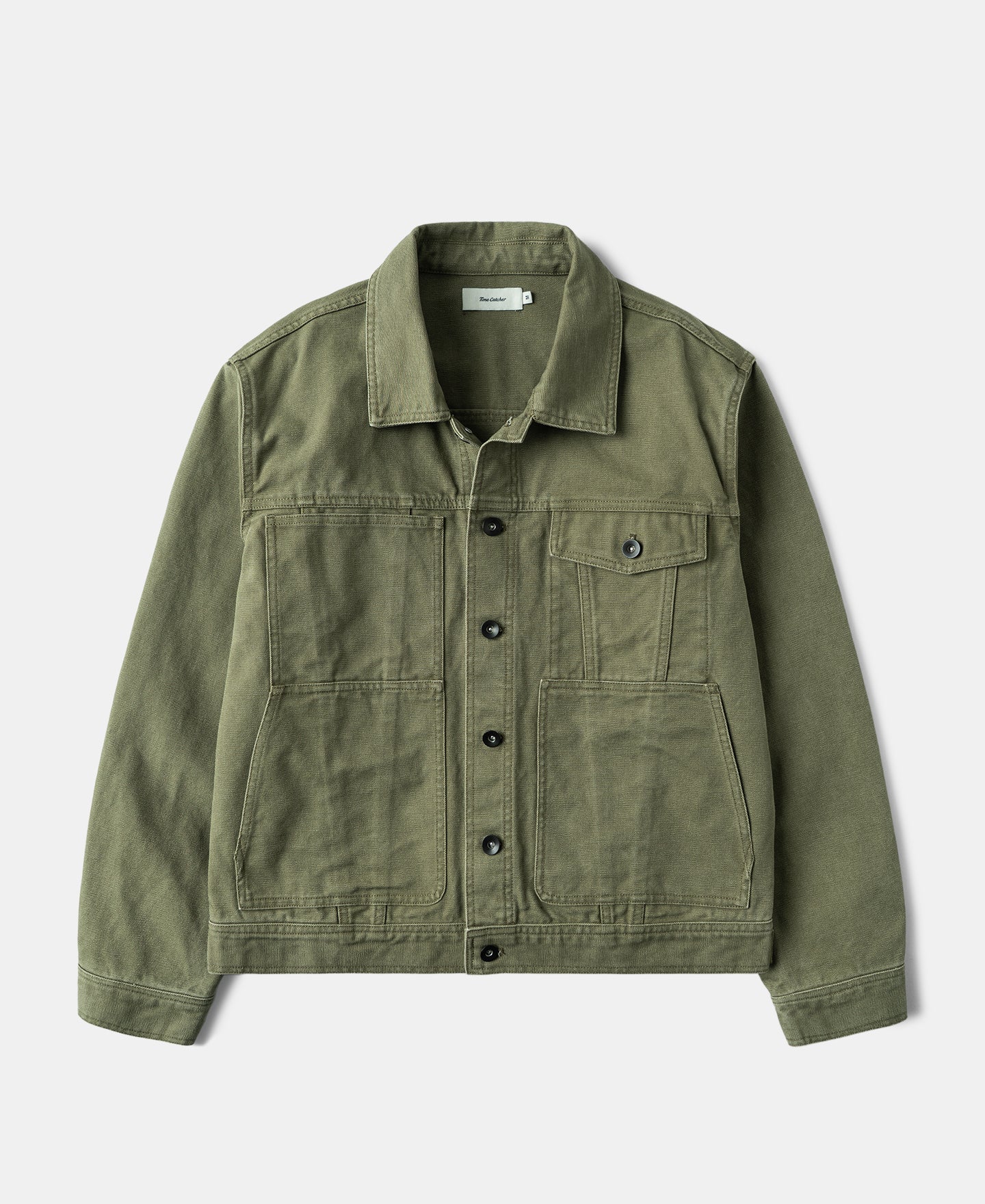 Classic Canvas Cruiser Cropped Jacket - Olive