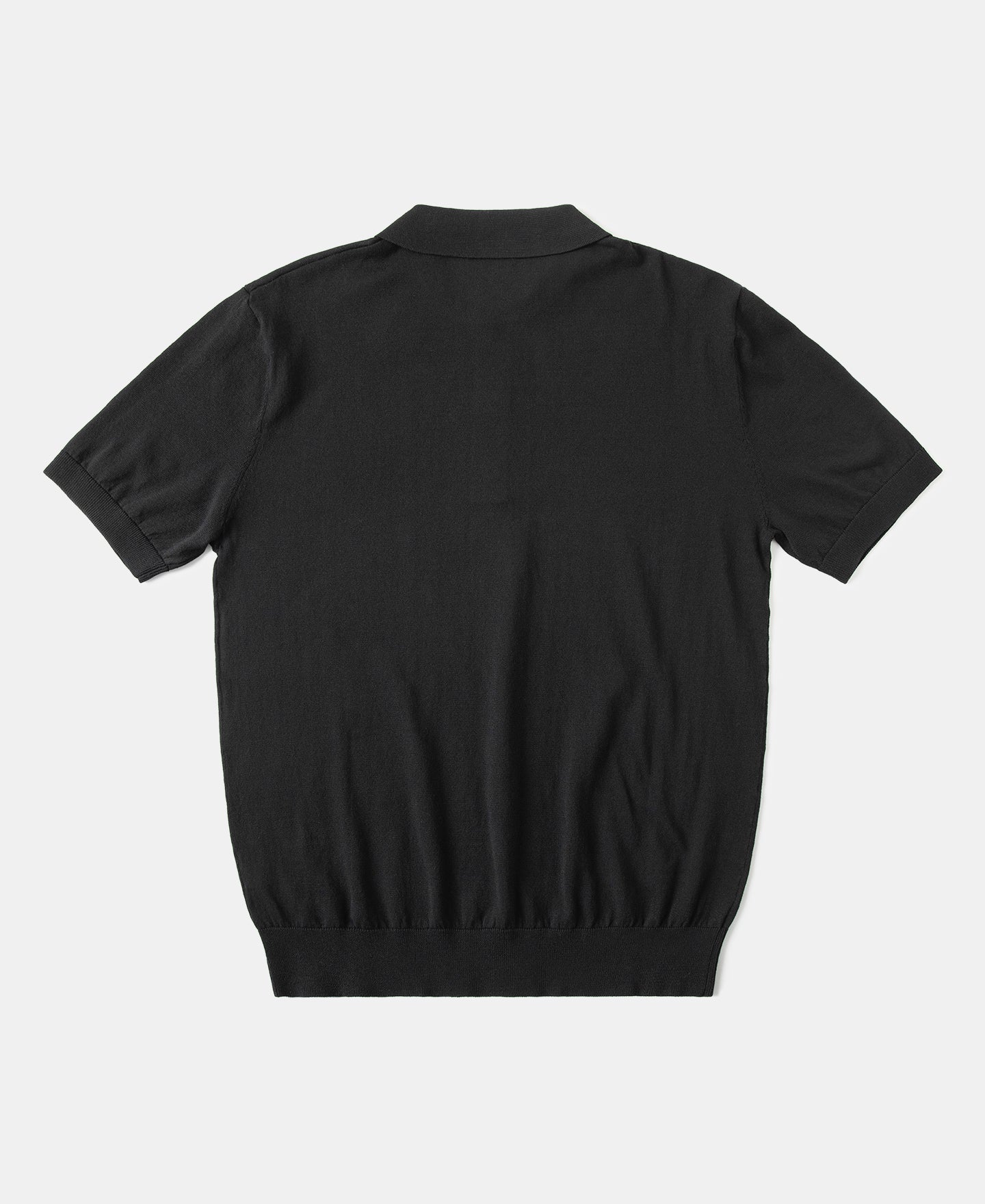 High-Twist Cotton Knit Polo - Black