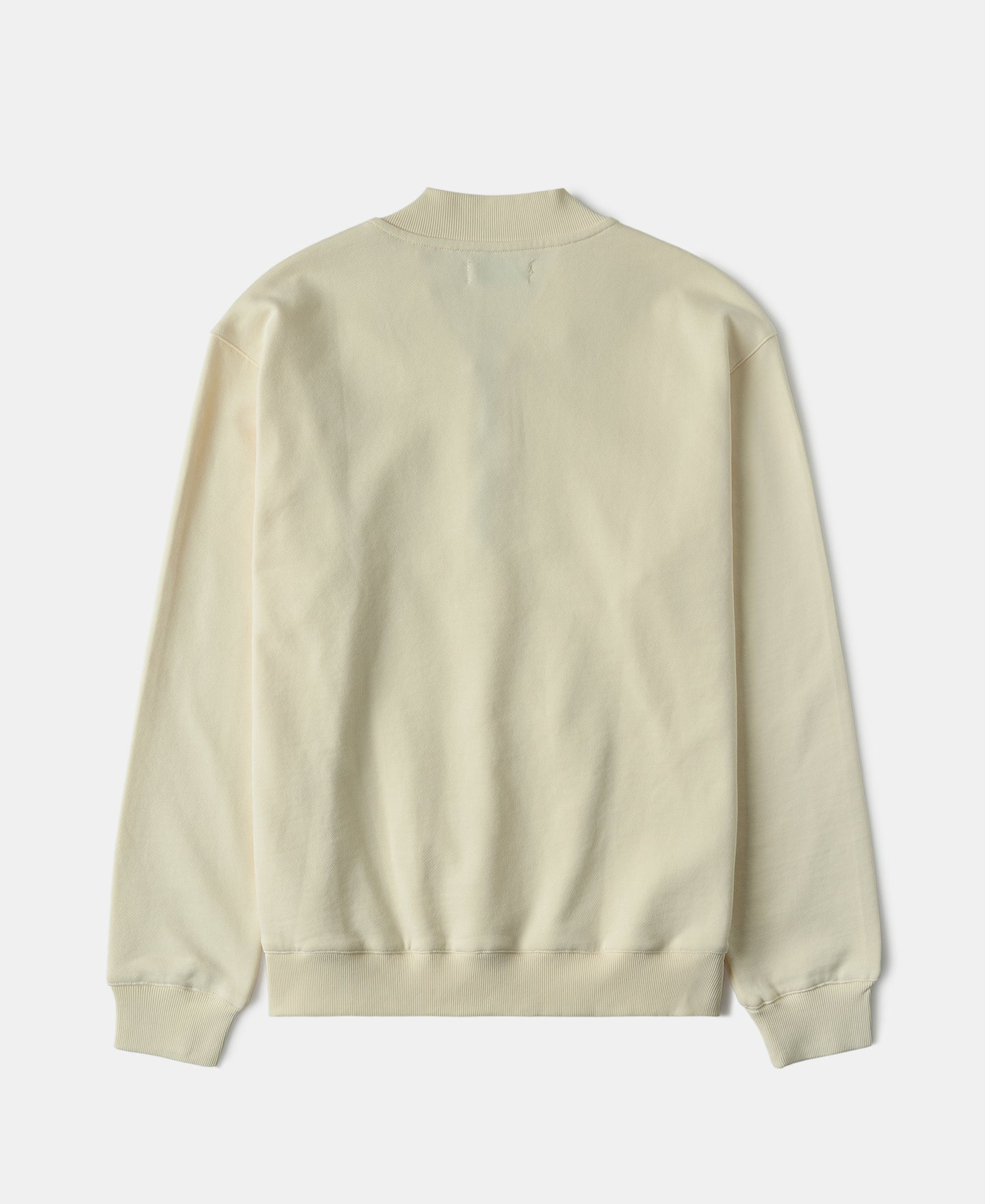 Vintage Baseball Collar Quarter-Zip Sweatshirt - Apricot