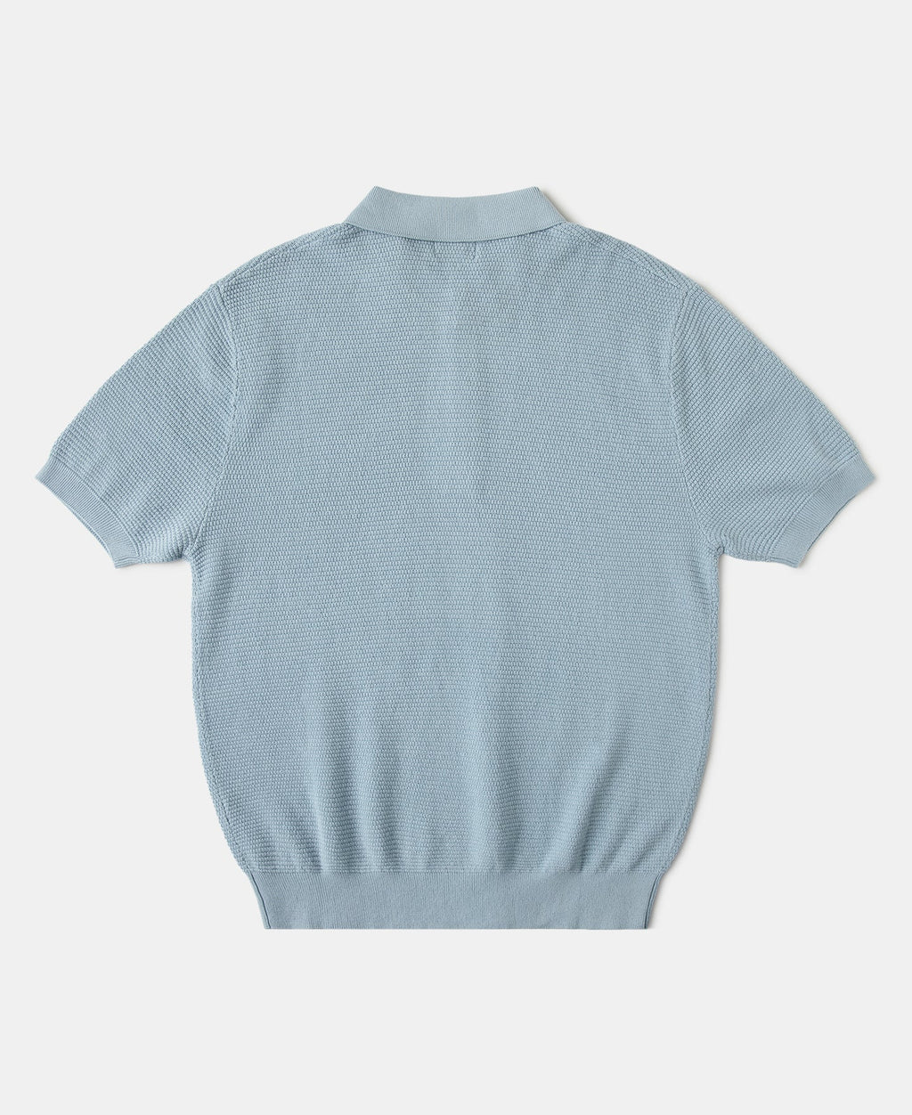 Jacquard Short Sleeve Polo Shirt - Light Blue