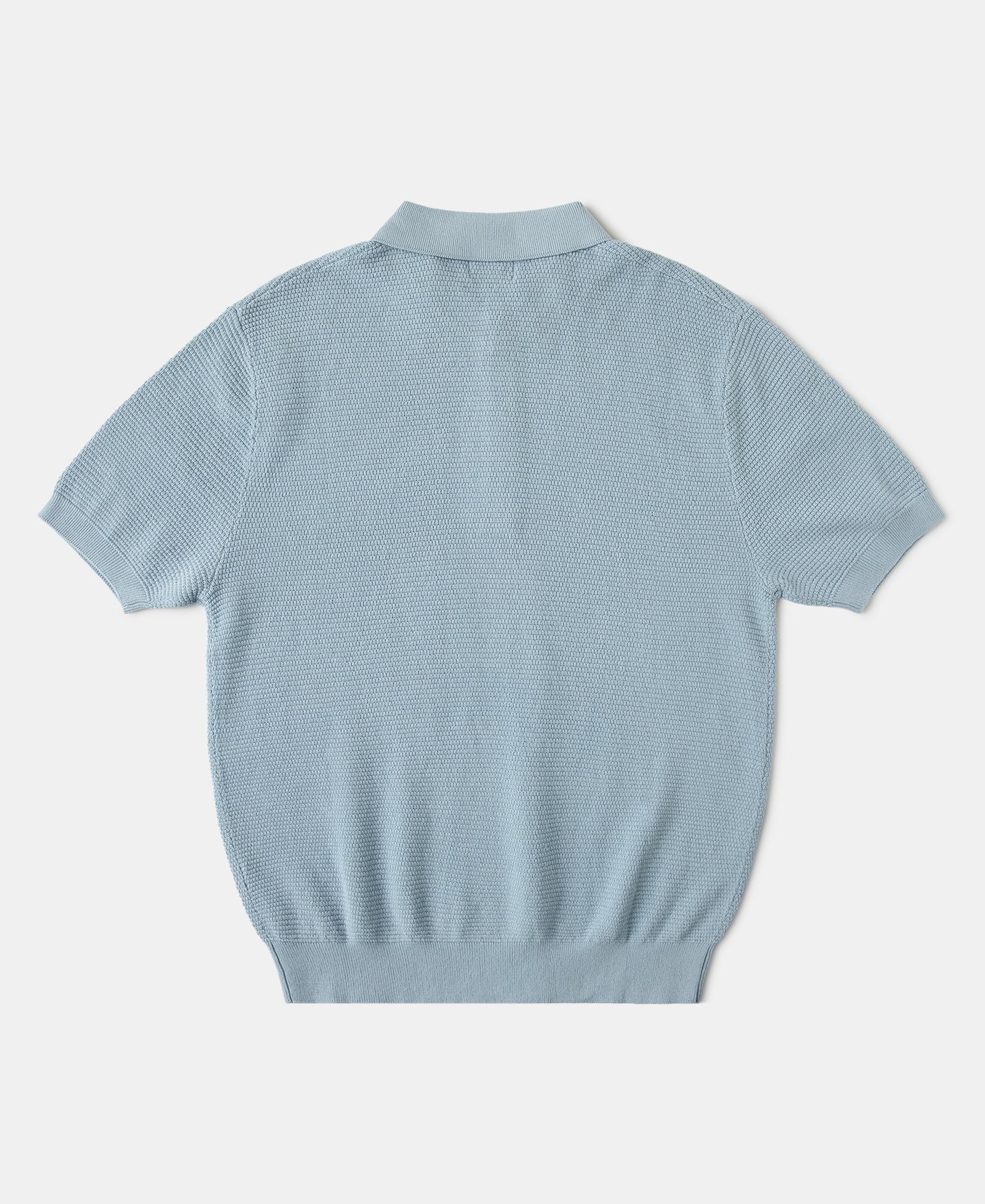 Jacquard Short Sleeve Polo Shirt - Light Blue