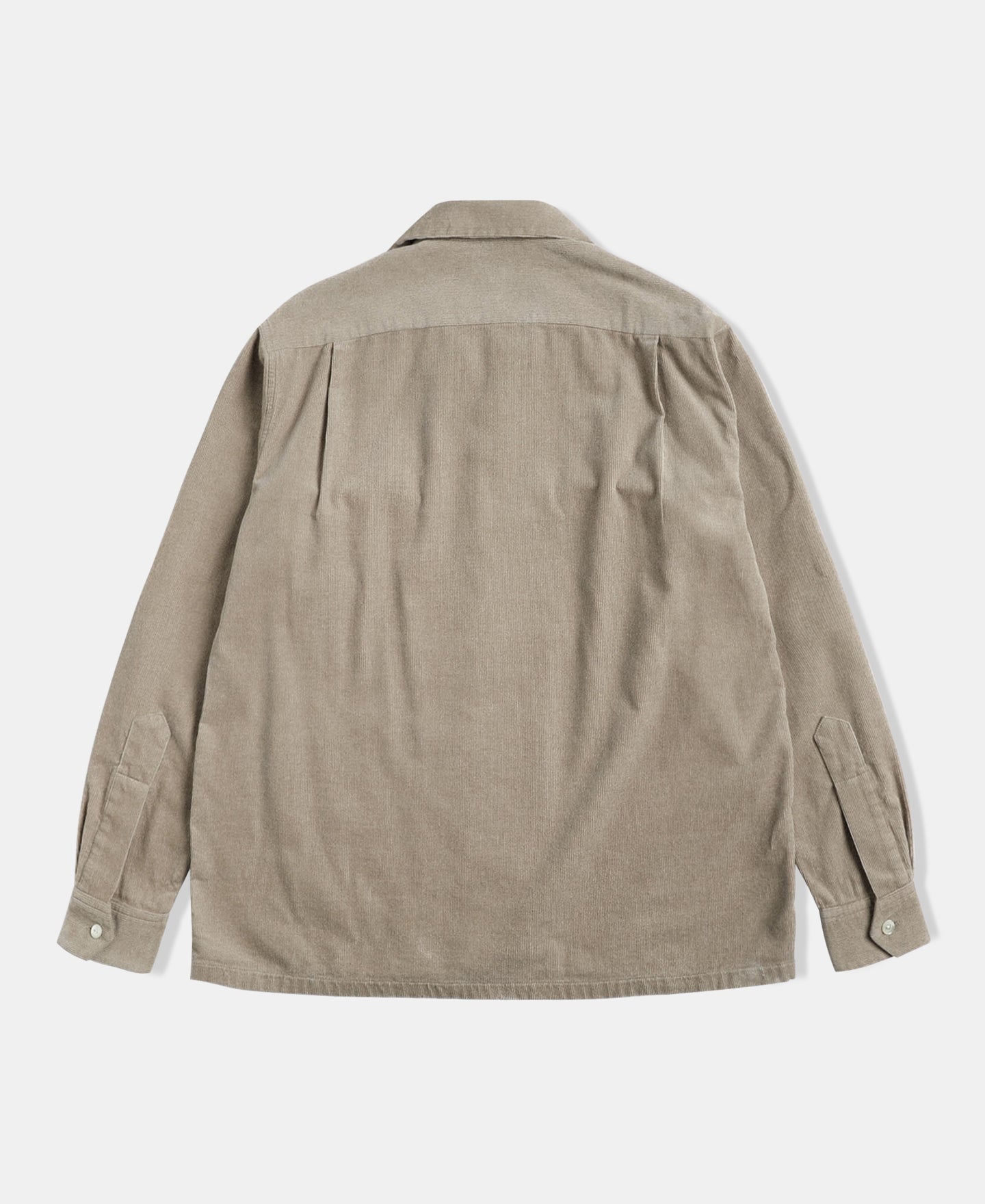 Corduroy Open Collar Shirt - Khaki