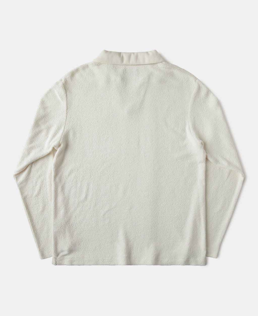 Terry Cloth Long Sleeve Johnny Collar T-Shirt