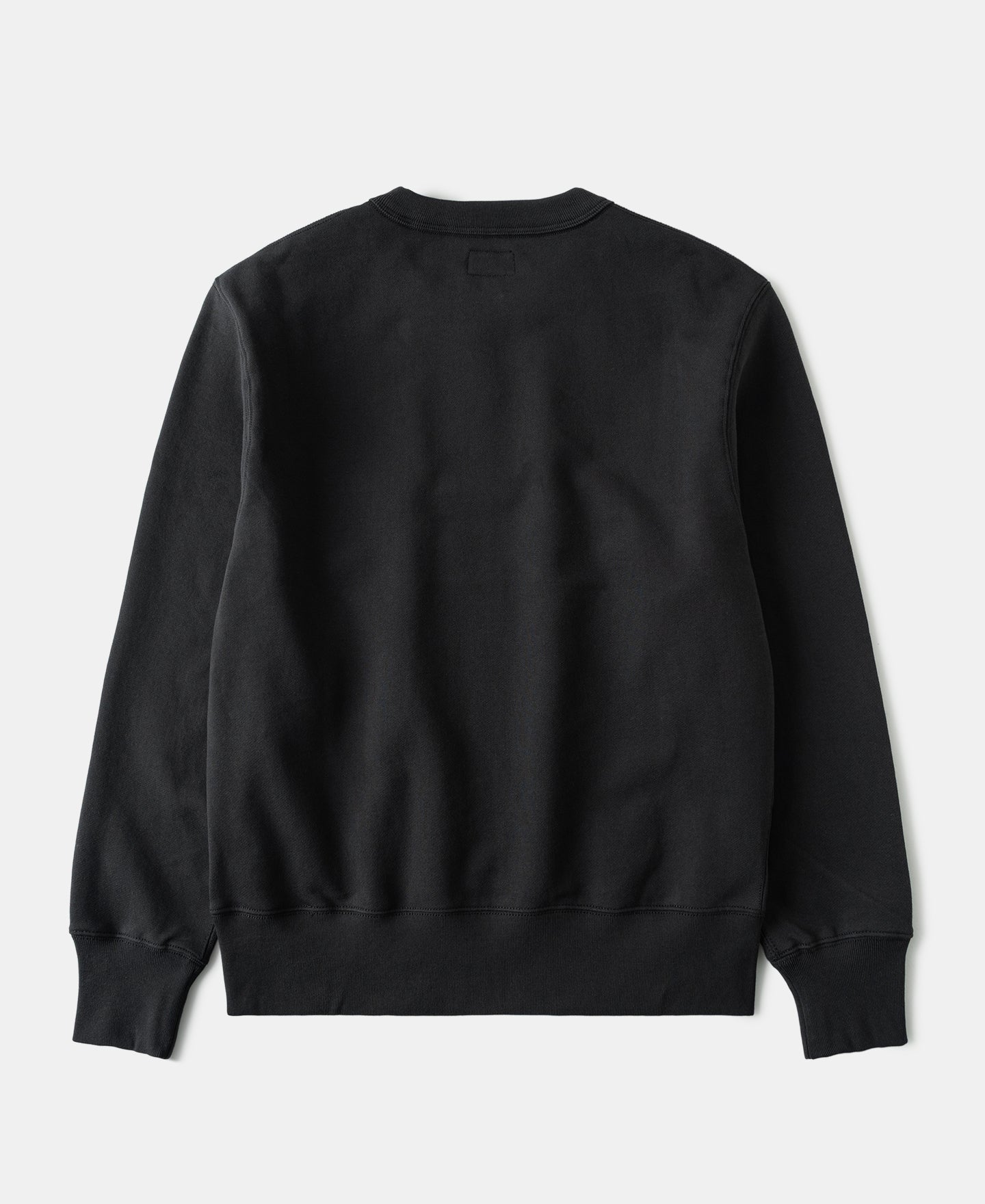 1940s Plain Set-in Crewneck Sweatshirt - Black