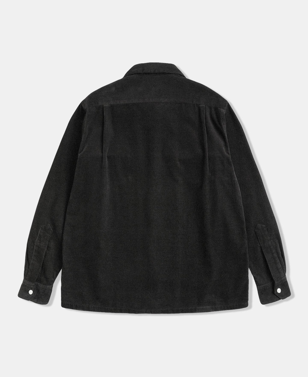 Corduroy Open Collar Shirt - Black