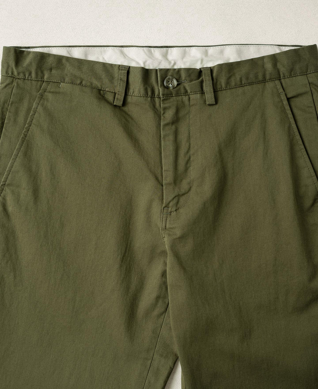 Cotton-Blend Slim Tapered Trousers - Olive