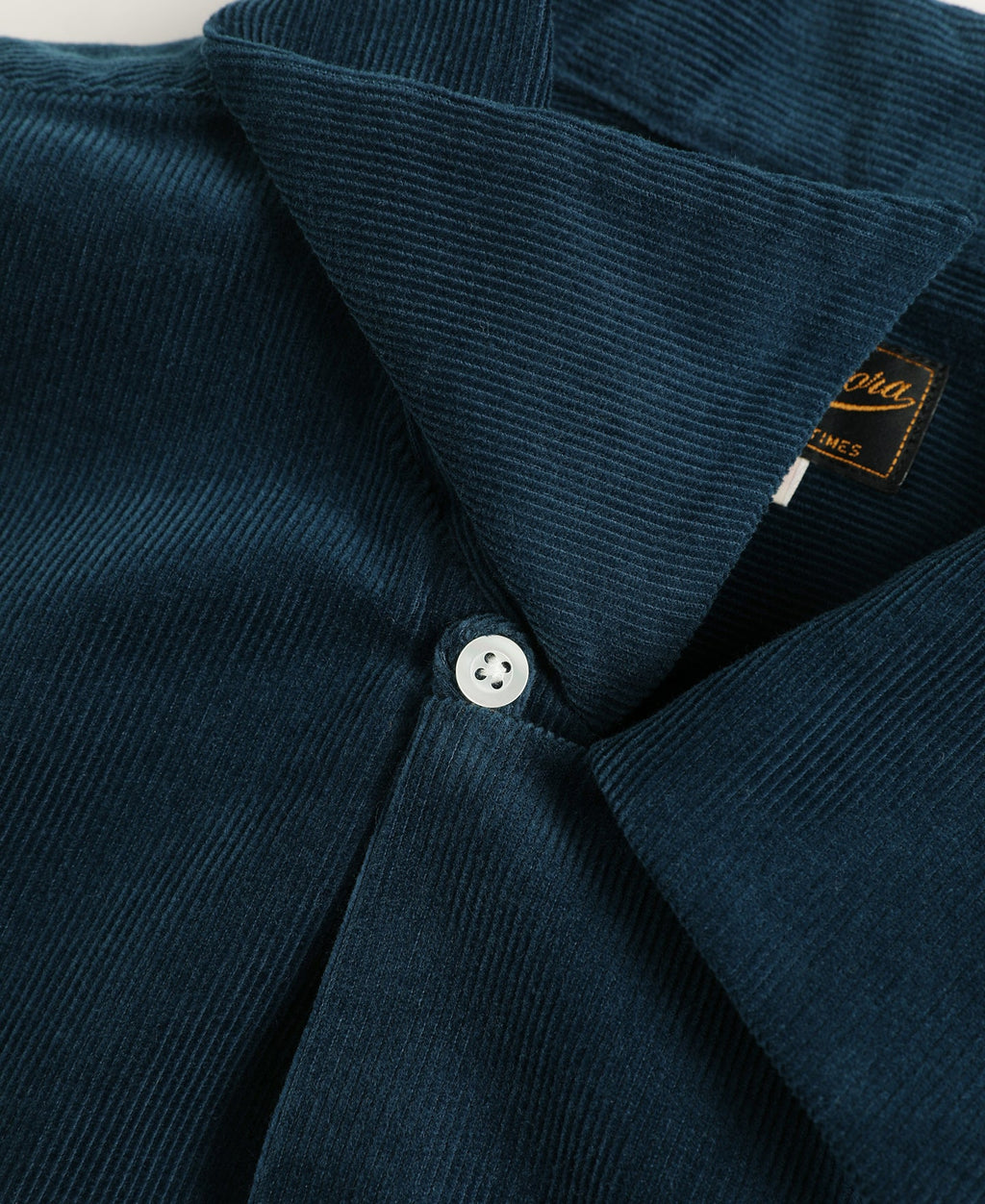 Corduroy Open Collar Shirt - Indigo