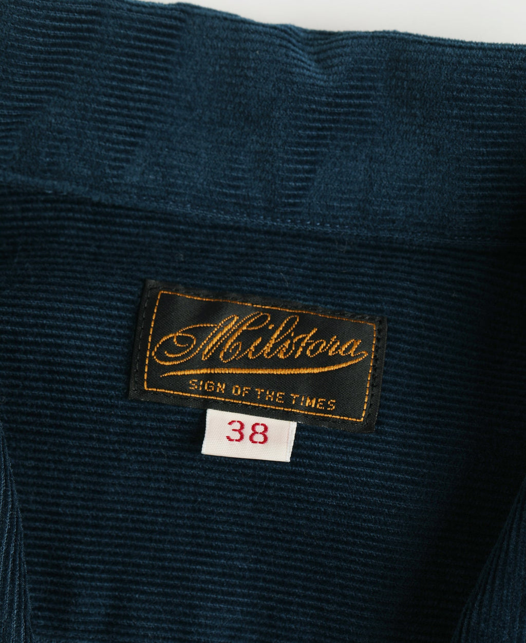 Corduroy Open Collar Shirt - Indigo