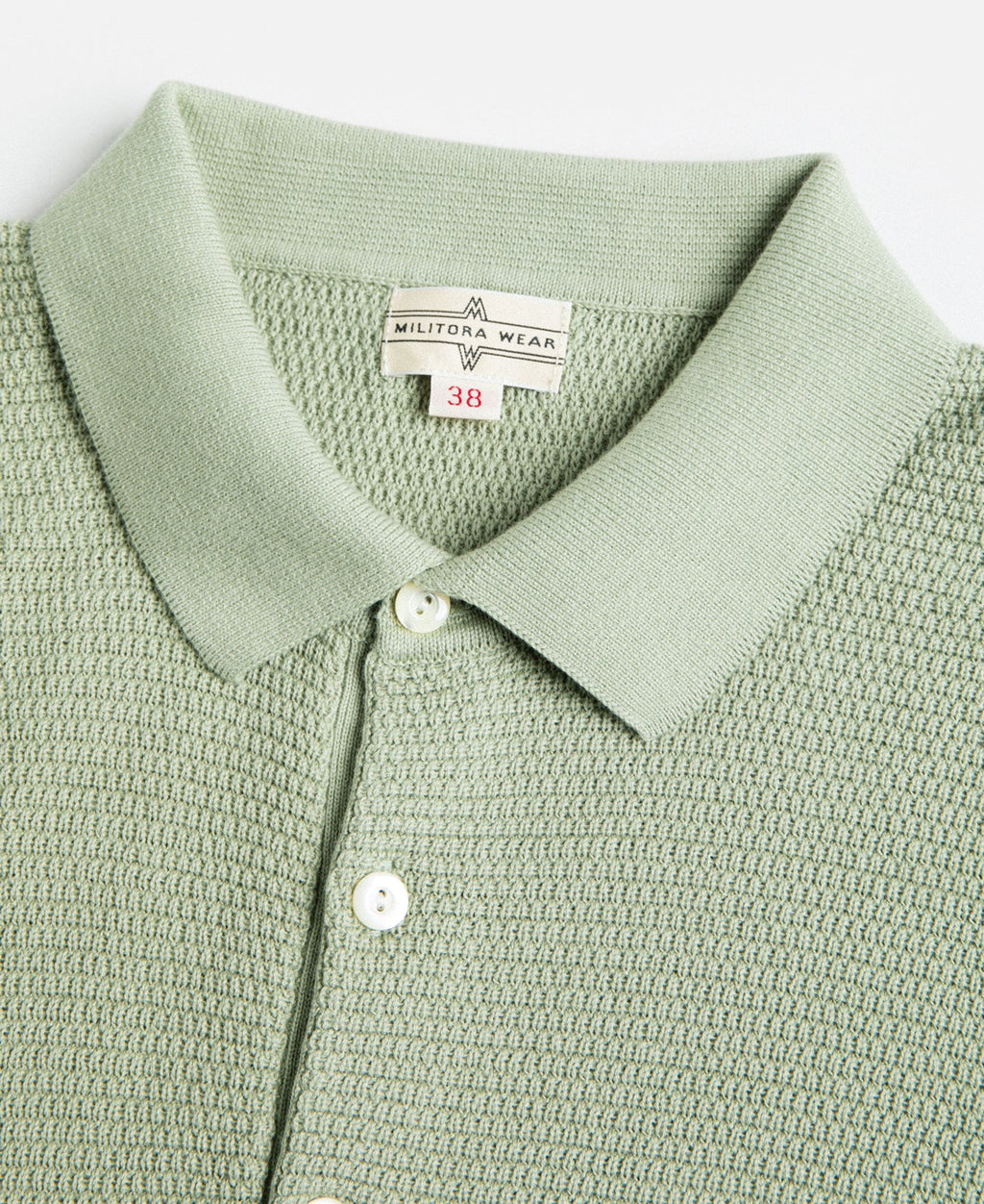 Jacquard Short Sleeve Polo Shirt - Light Green