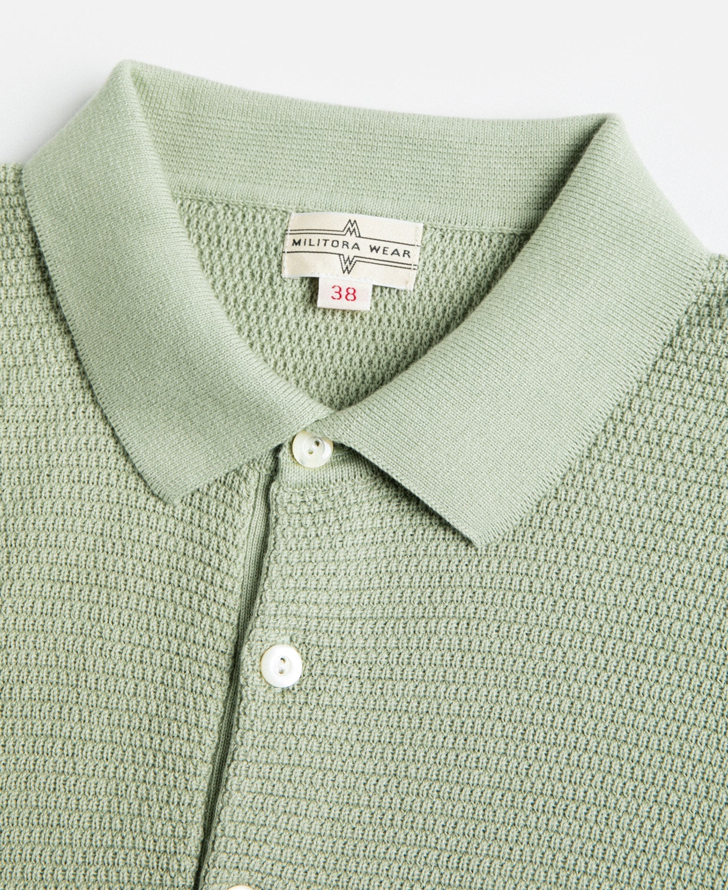 Jacquard Short Sleeve Polo Shirt - Light Green