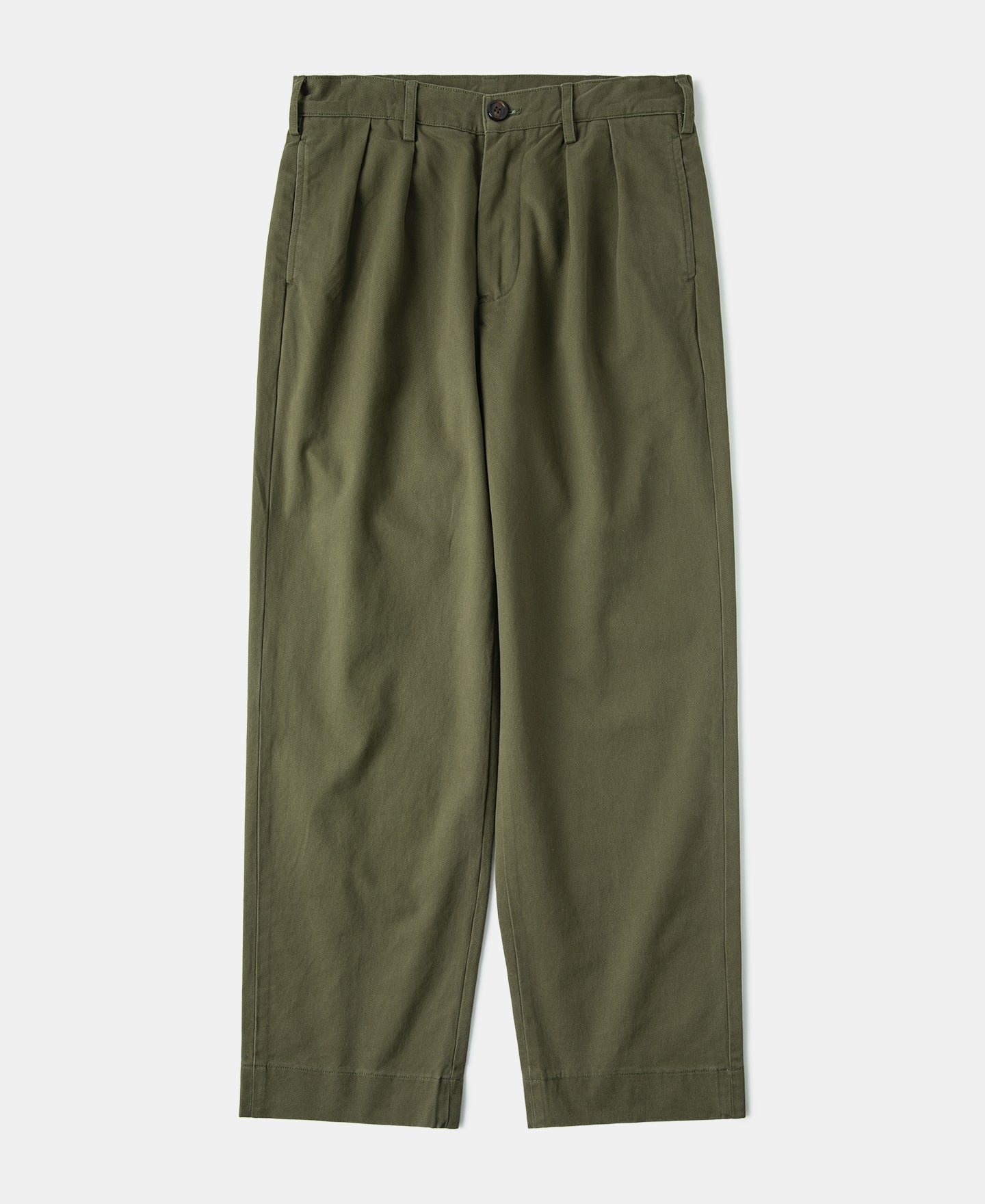 Classic Fit Two-Pleated Chino - Olive