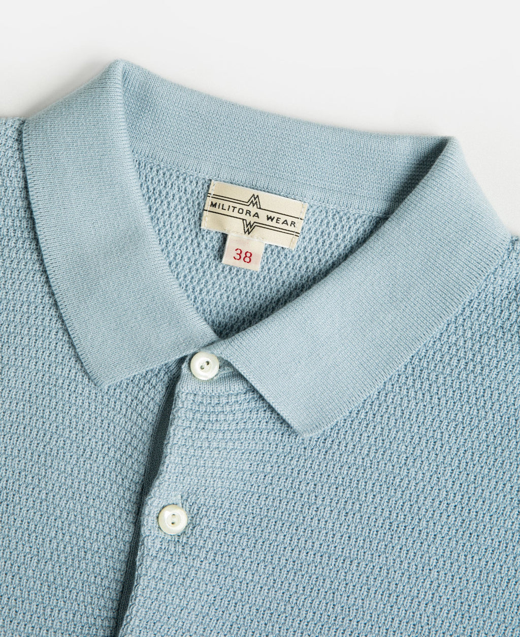 Jacquard Short Sleeve Polo Shirt - Light Blue