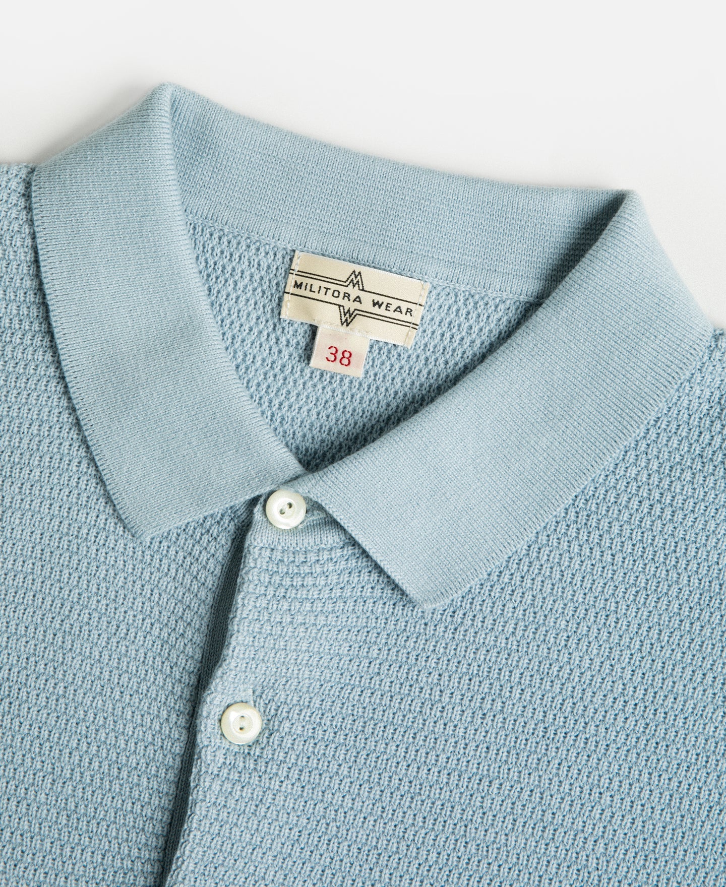 Jacquard Short Sleeve Polo Shirt - Light Blue