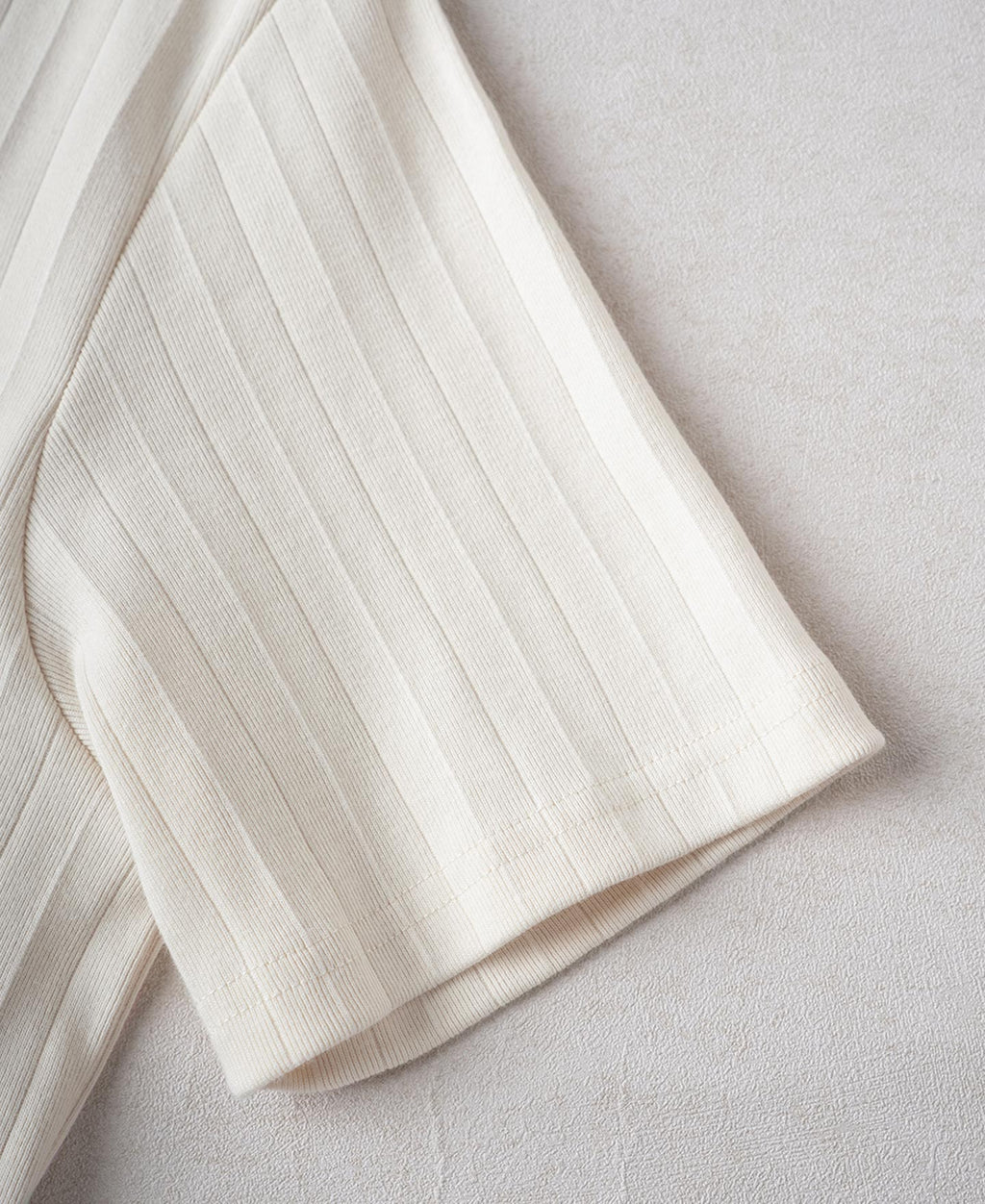 Heavyweight Ribbed Cotton Pocket T-Shirt - Oatmeal White
