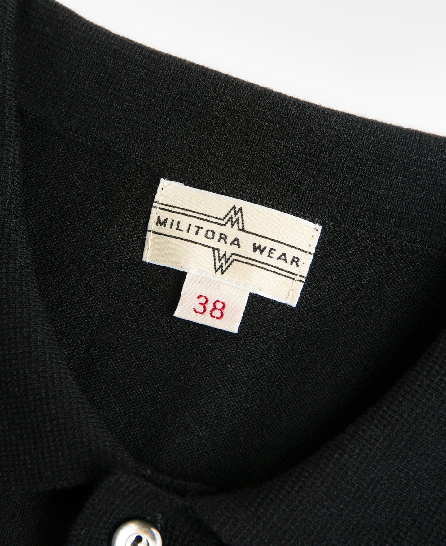 High-Twist Cotton Knit Polo - Black