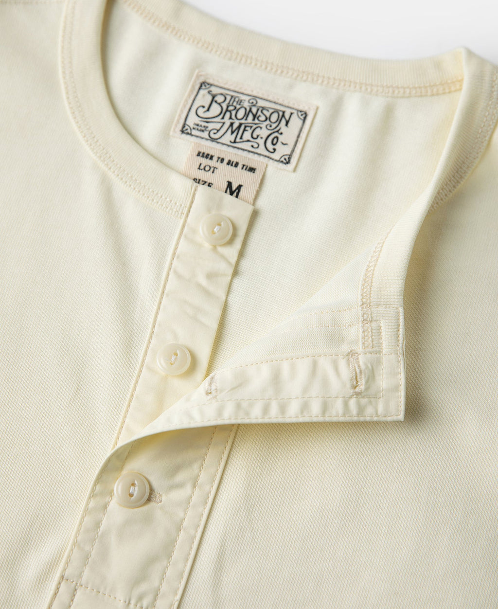 Vintage Short Sleeve Henley T-Shirt - Cream