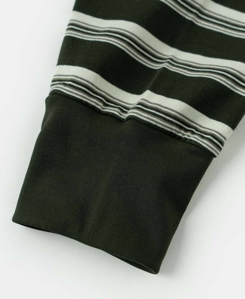 Heavyweight Stripe Crewneck Long Sleeve T-Shirt - White/Green