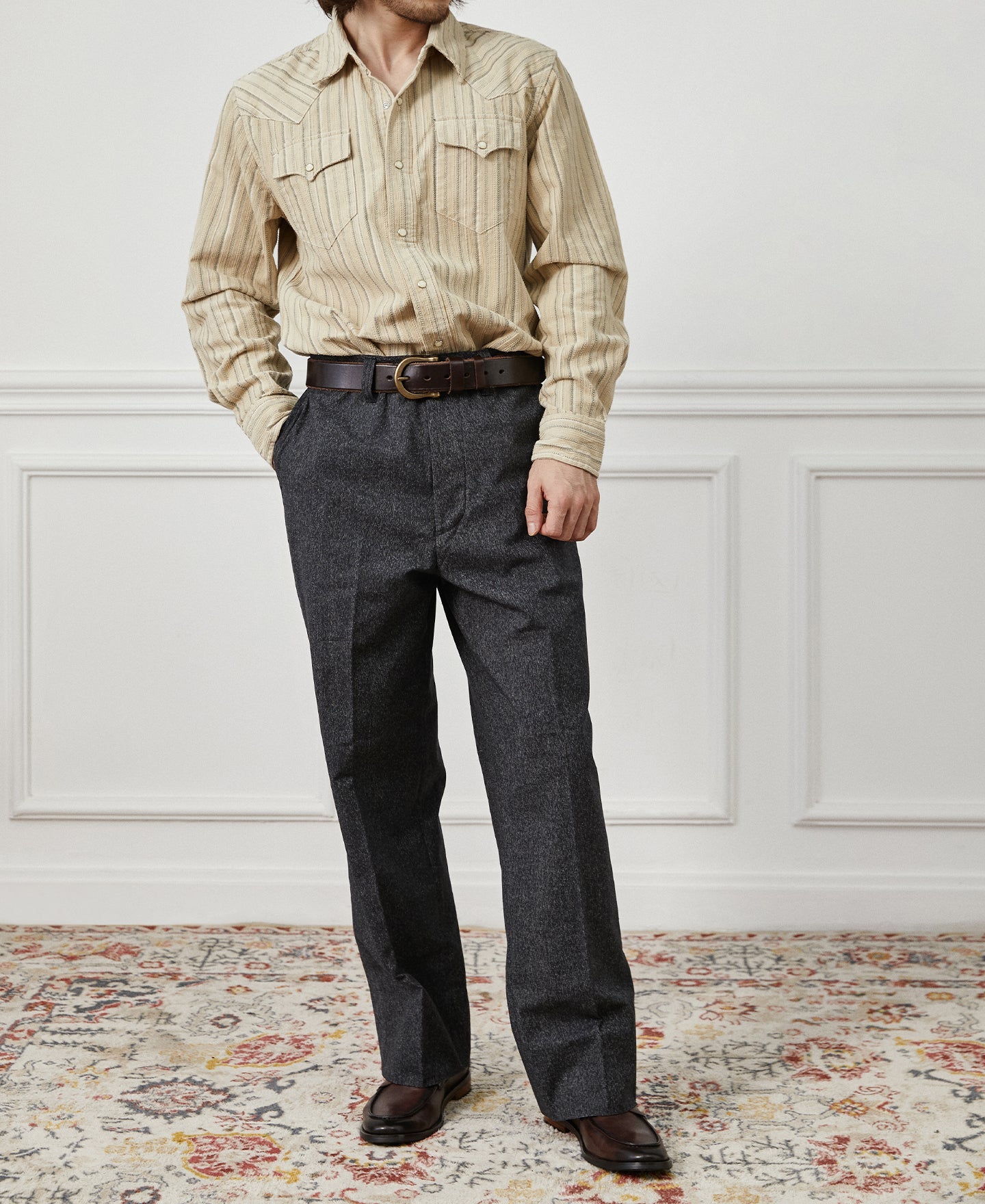1940s Salt & Pepper Work Trousers