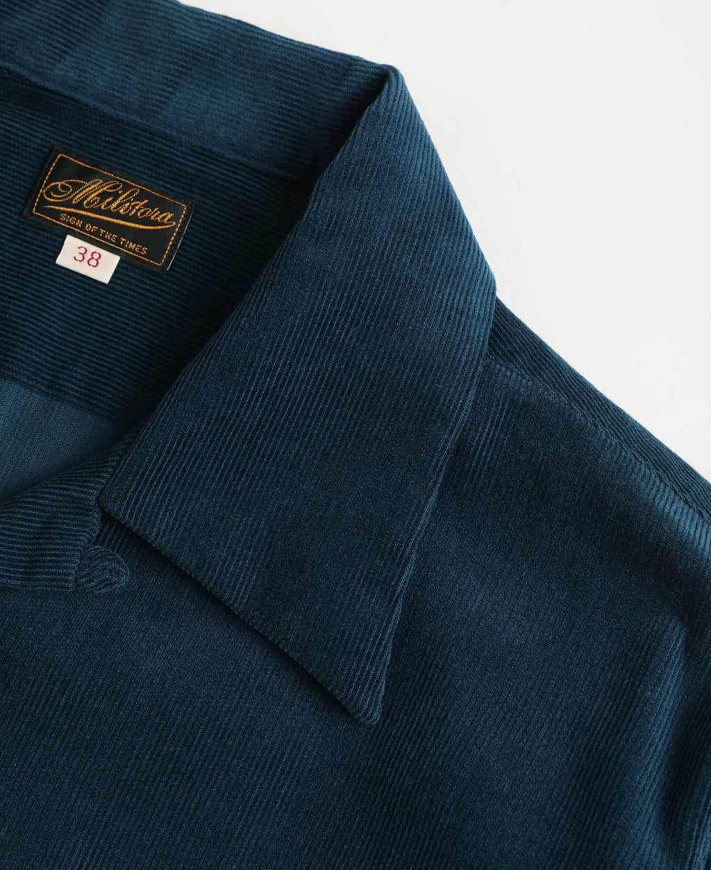 Corduroy Open Collar Shirt - Indigo