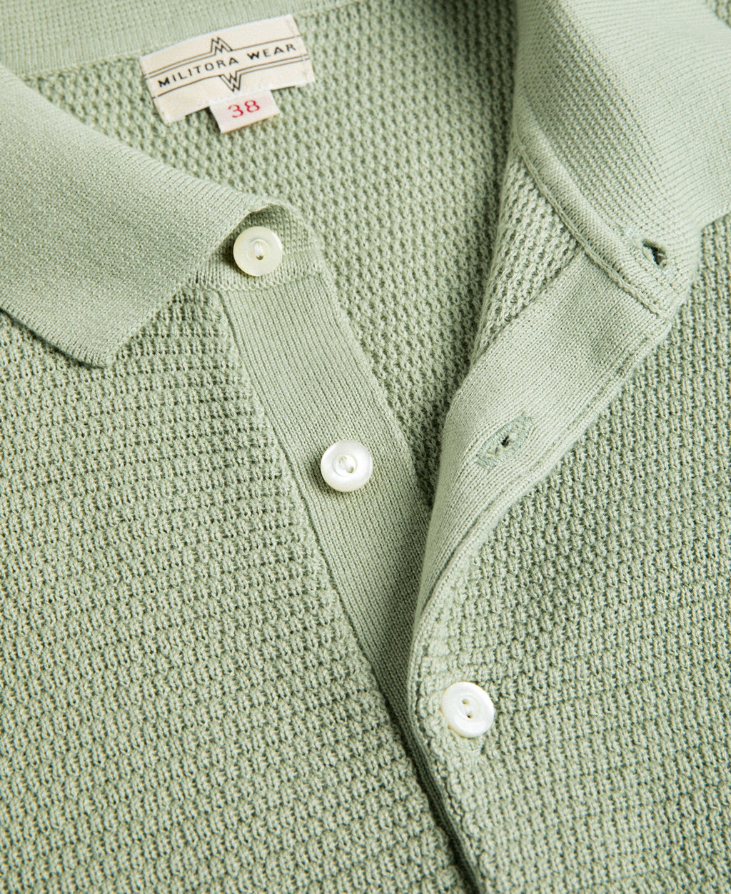 Jacquard Short Sleeve Polo Shirt - Light Green