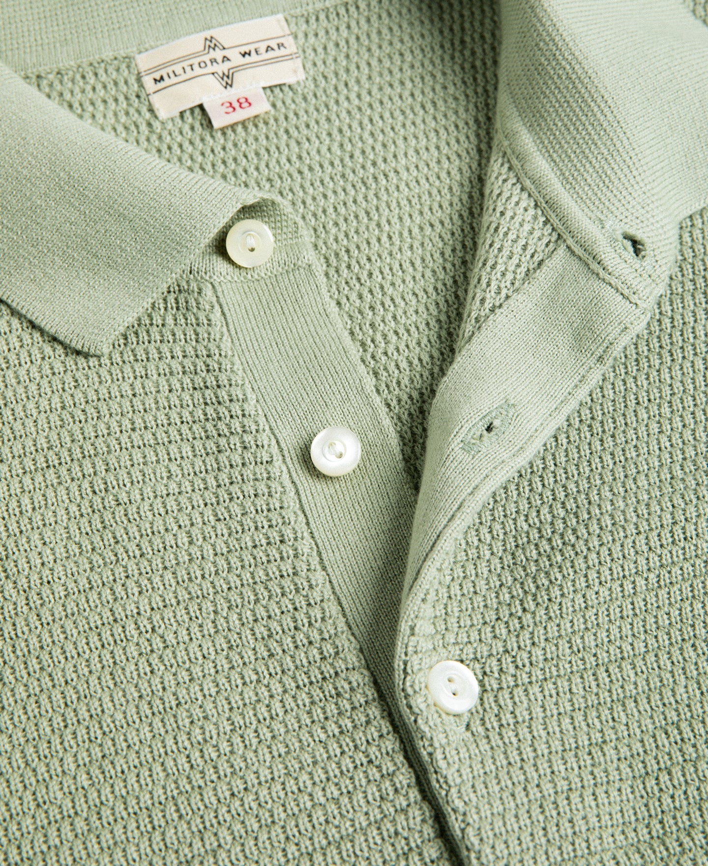 Jacquard Short Sleeve Polo Shirt - Light Green